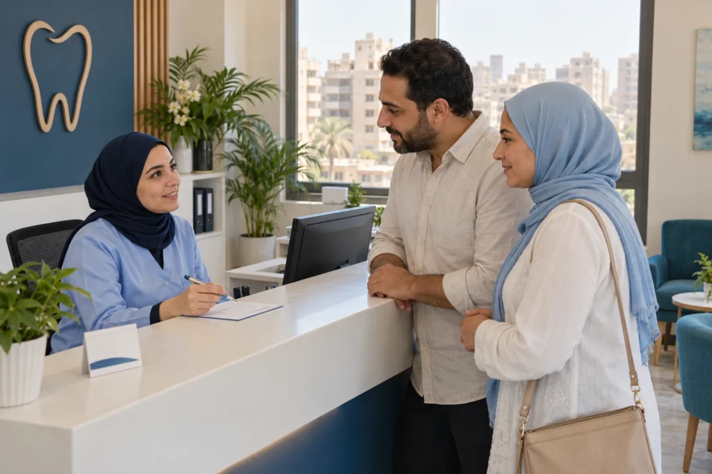 تنسيق الزيارة مع استقبال العيادة