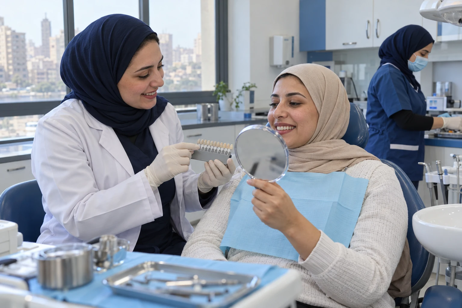 شرح مصور لخدمة تبييض الأسنان